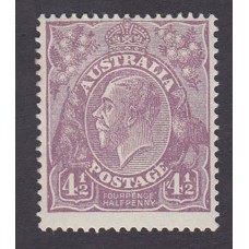 Australian    King George V    4½d Violet   Small Multi WMK Perf 14 Plate Variety 1R21..